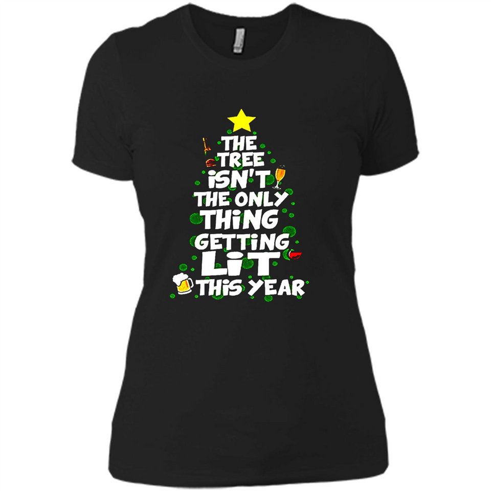 Funny Christmas Tree Drinking Sweatshirt Adult Boozy Festive - Ladies' Boyfriend T-Shirt