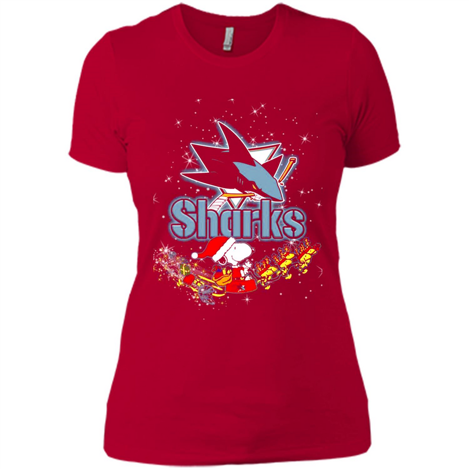 Snoopy Christmas San Jose Sharks - Ladies' Boyfriend T-Shirt