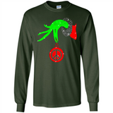 Christmas The Grinch Hand Holding Hippie Ornament - Long Sleeve T-Shirt