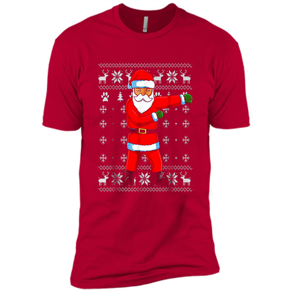 Flossing Santa Christmas Ugly Sweater Style Pajama Xmas Gift - Premium Short Sleeve T-Shirt