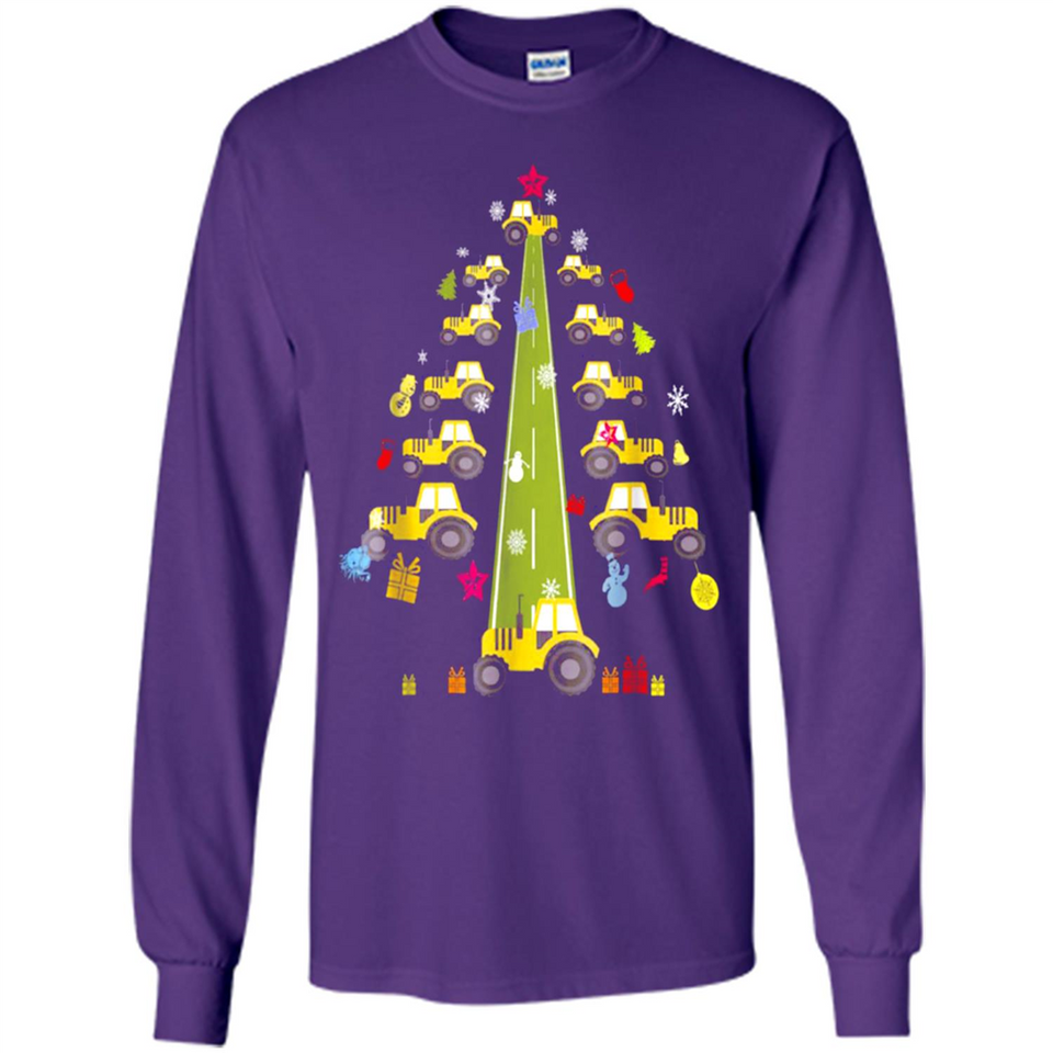Tractor Car Christmas Tree T-shirt For Drivers