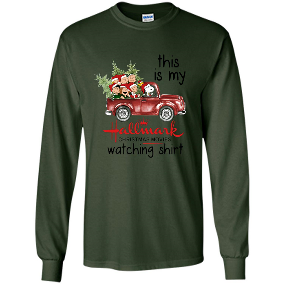 Snoopy This Is My Hallmark Christmas Movies Watching T-Shirt - Long Sleeve T-Shirt