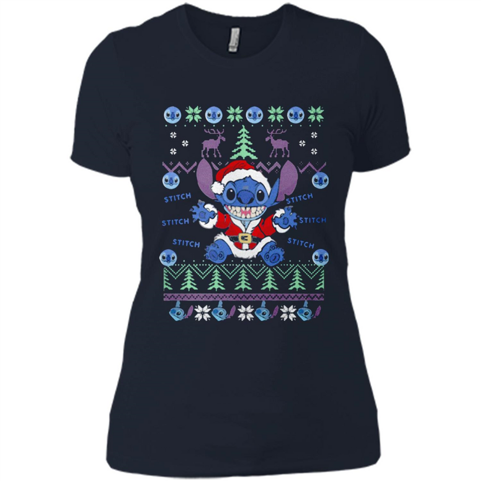 Stitch ugly christmas sweater - Ladies' Boyfriend T-Shirt