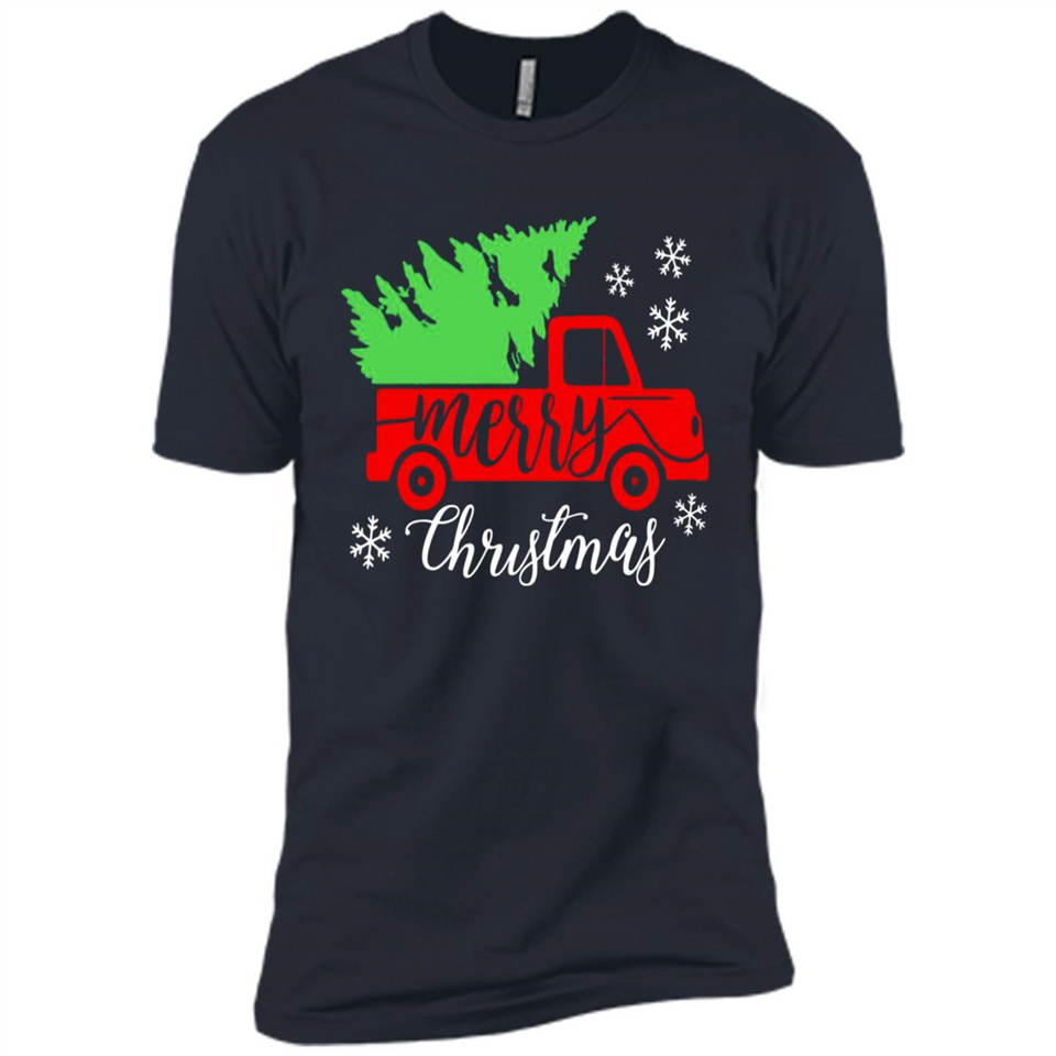 Vintage Christmas Classic Truck T-Shirt with Snow and Tree