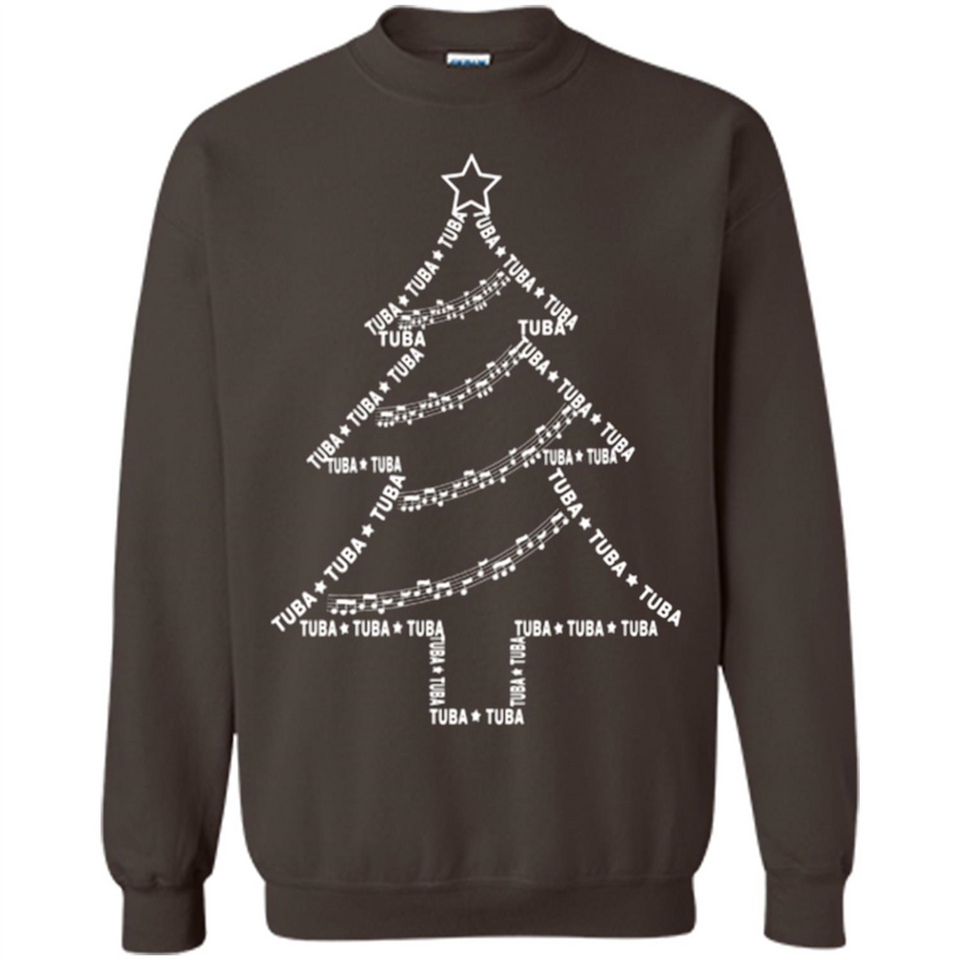 Tuba Text Christmas Tree Musical Instrument Holiday 1