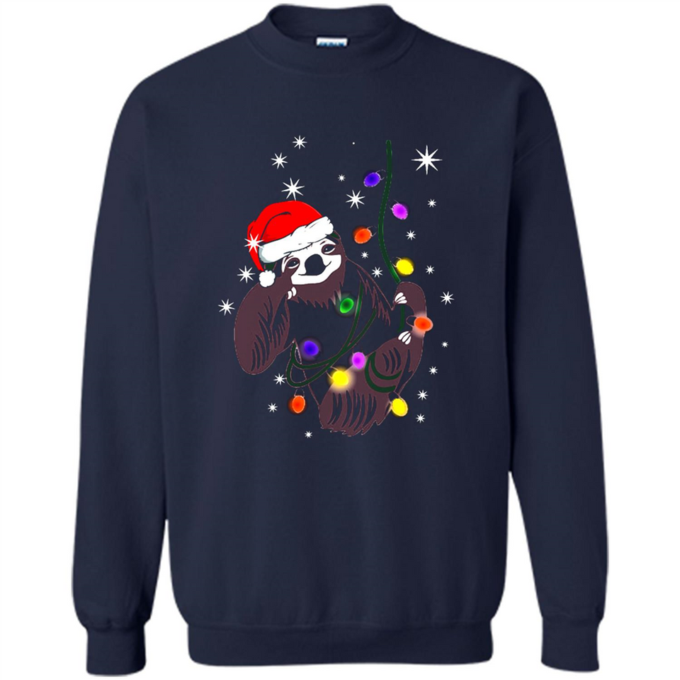 Cute Christmas Choloepus Sloth Santa Led Light Mug - Sweatshirt