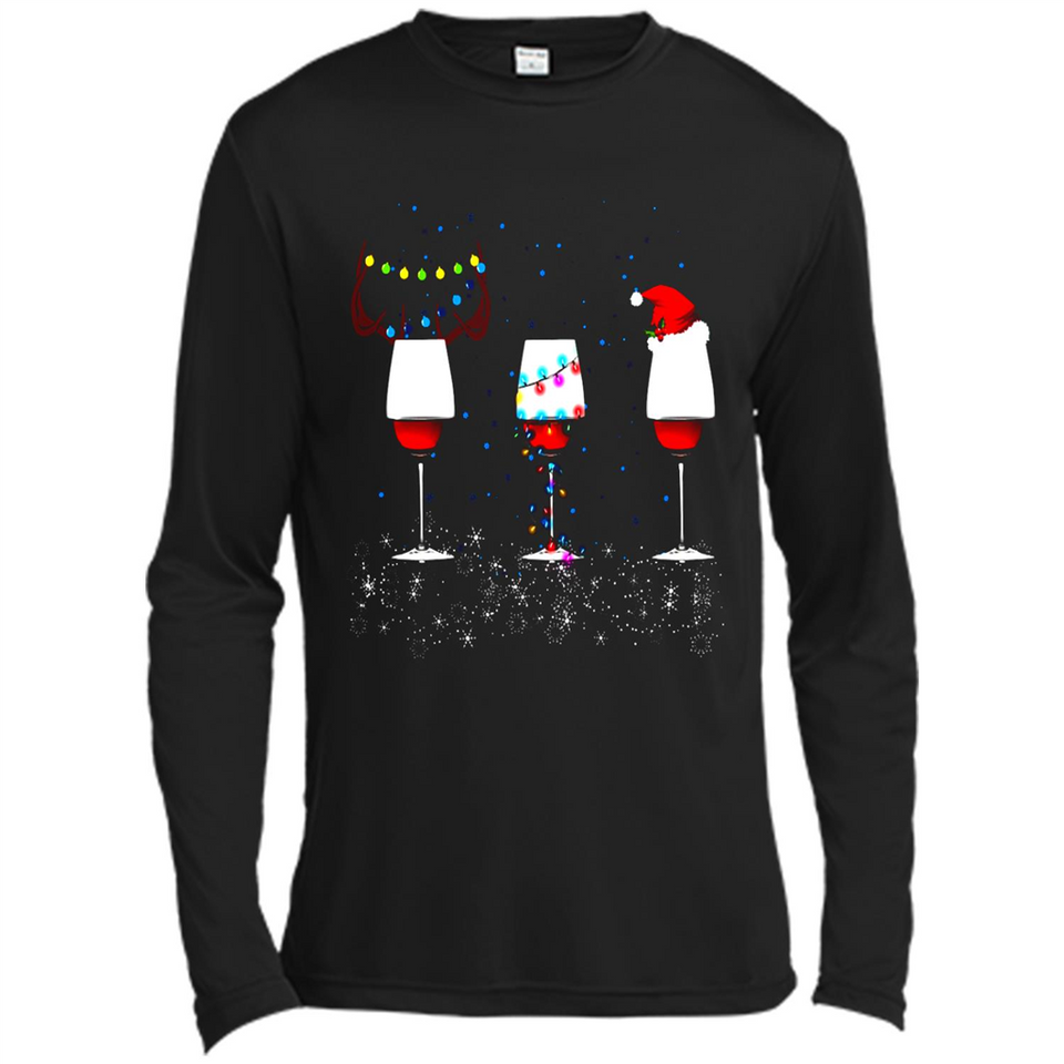 Christmas Red Wine Funny Merry Xmas Sweatshirt - Canvas Long Sleeve T-Shirt