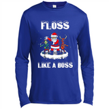 Floss Like A Boss Santa Flossing Dance Funny - Canvas Long Sleeve T-Shirt