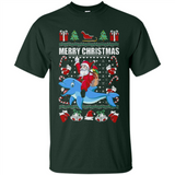 Ugly Christmas Santa Riding Dolphin - Shirt