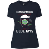 I Just Want To Drink Hot Chocolate & Watch Toronto Blue Jays Ugly Christmas Sweater PINGPONG