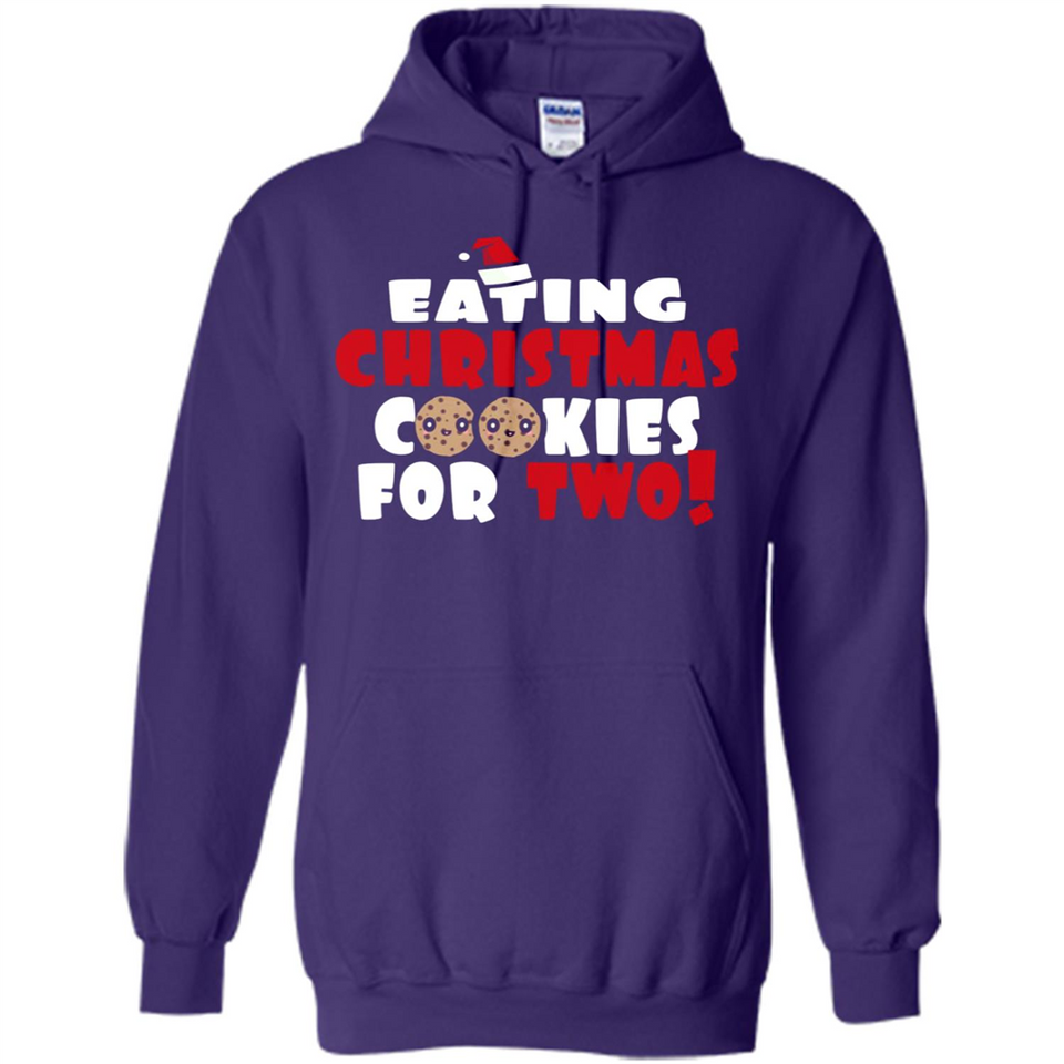 Womens Funny Eating Christmas Cookies For Two Pregnancy - Hoodie