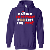 Womens Funny Eating Christmas Cookies For Two Pregnancy - Hoodie