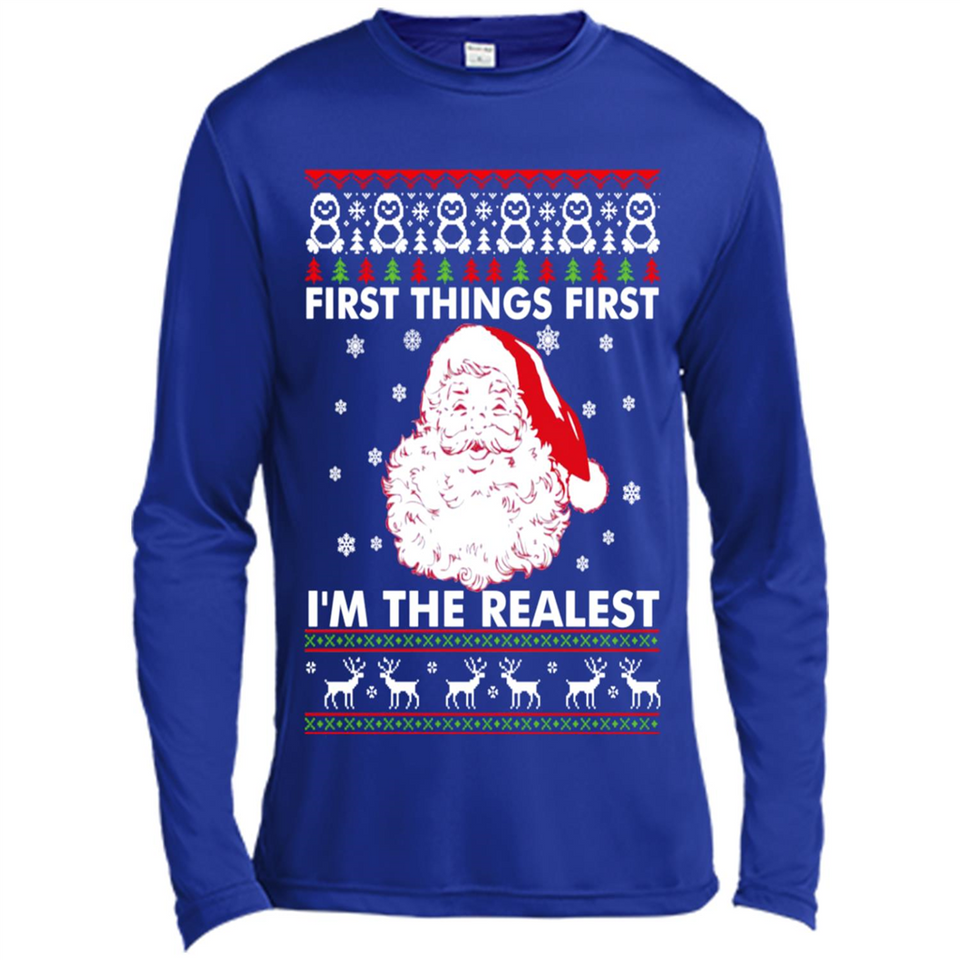 Santa First things first i’m the realest Christmas - Canvas Long Sleeve T-Shirt