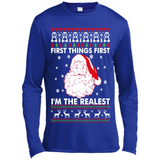 Santa First things first i’m the realest Christmas - Canvas Long Sleeve T-Shirt