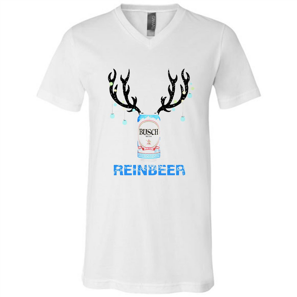 Busch Reinbeer Funny Beer Reindeer Christmas Sweatshirt - Canvas Unisex V-Neck