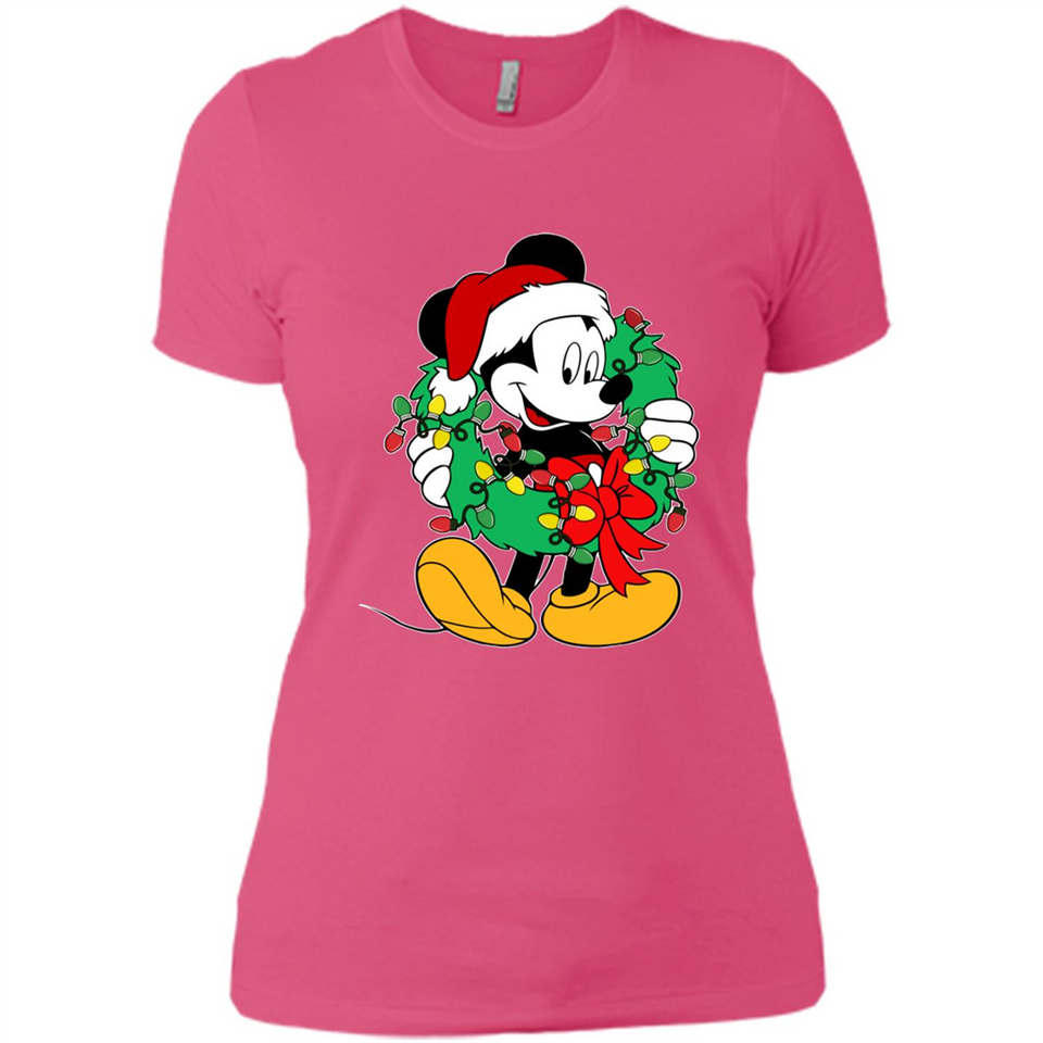 Mickey Mouse Merry Christmas Disney Sweatshirt - Ladies' Boyfriend T-Shirt