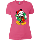 Mickey Mouse Merry Christmas Disney Sweatshirt - Ladies' Boyfriend T-Shirt