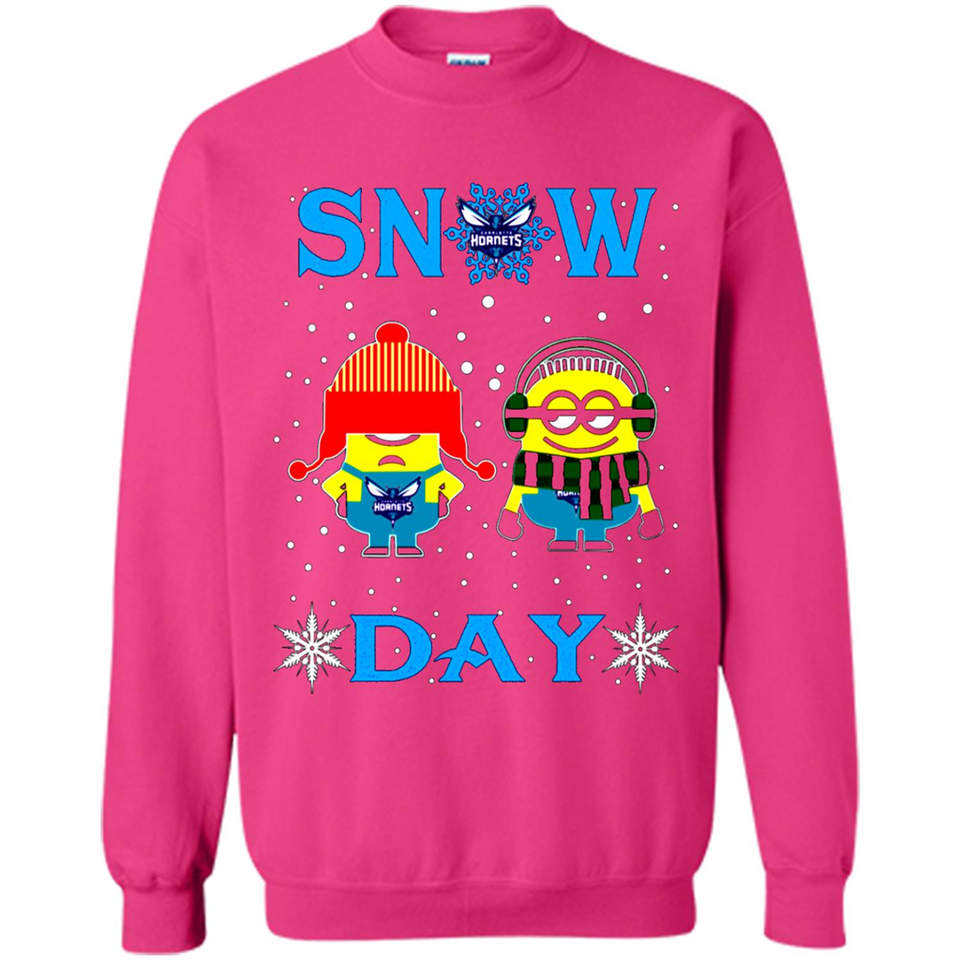 Snow Day Shirt For Charlotte Hornets Vs Minion Fans pingpong