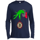 GRINCH HAND HOLDING BOSTON BRUINS GLITTER CHRISTMAS PINGPONG