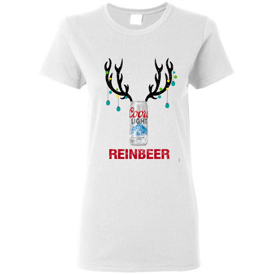 Coors Light Reinbeer Funny Beer Reindeer Christmas Sweatshirt - Ladies Short-Sleeve