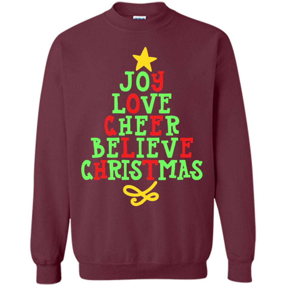 Joy Love Cheer Believe Christmas Tree