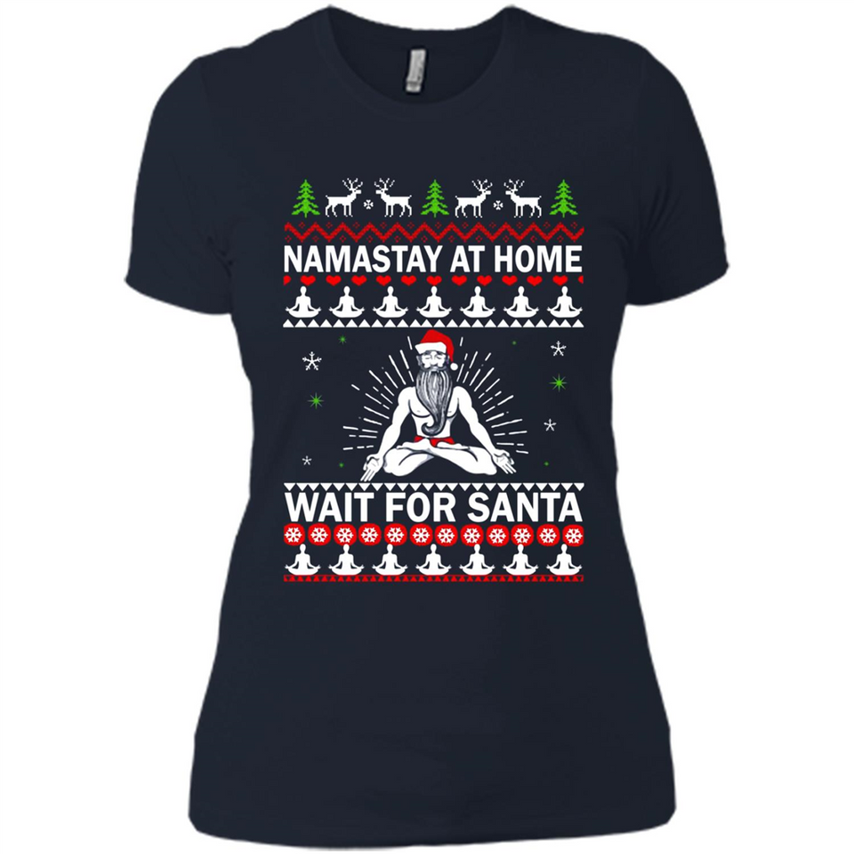 Namastay at home and wait for Santa Christmas - Ladies' Boyfriend T-Shirt