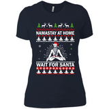 Namastay at home and wait for Santa Christmas - Ladies' Boyfriend T-Shirt