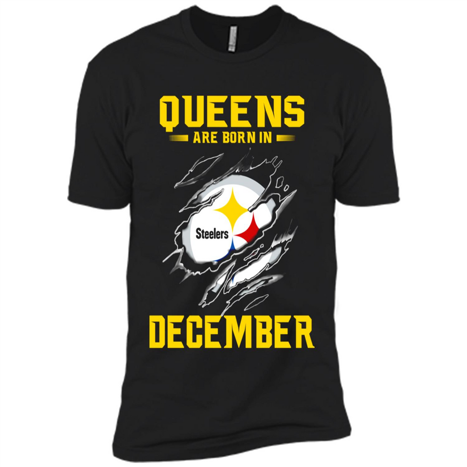 Queens Are Born In December - Pittsburgh Steelers Football - Premium Short Sleeve T-Shirt