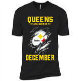 Queens Are Born In December - Pittsburgh Steelers Football - Premium Short Sleeve T-Shirt