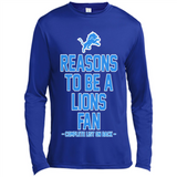 Reasons to be a Detroit Lions Fan Complete List on Back - Canvas Long Sleeve T-Shirt