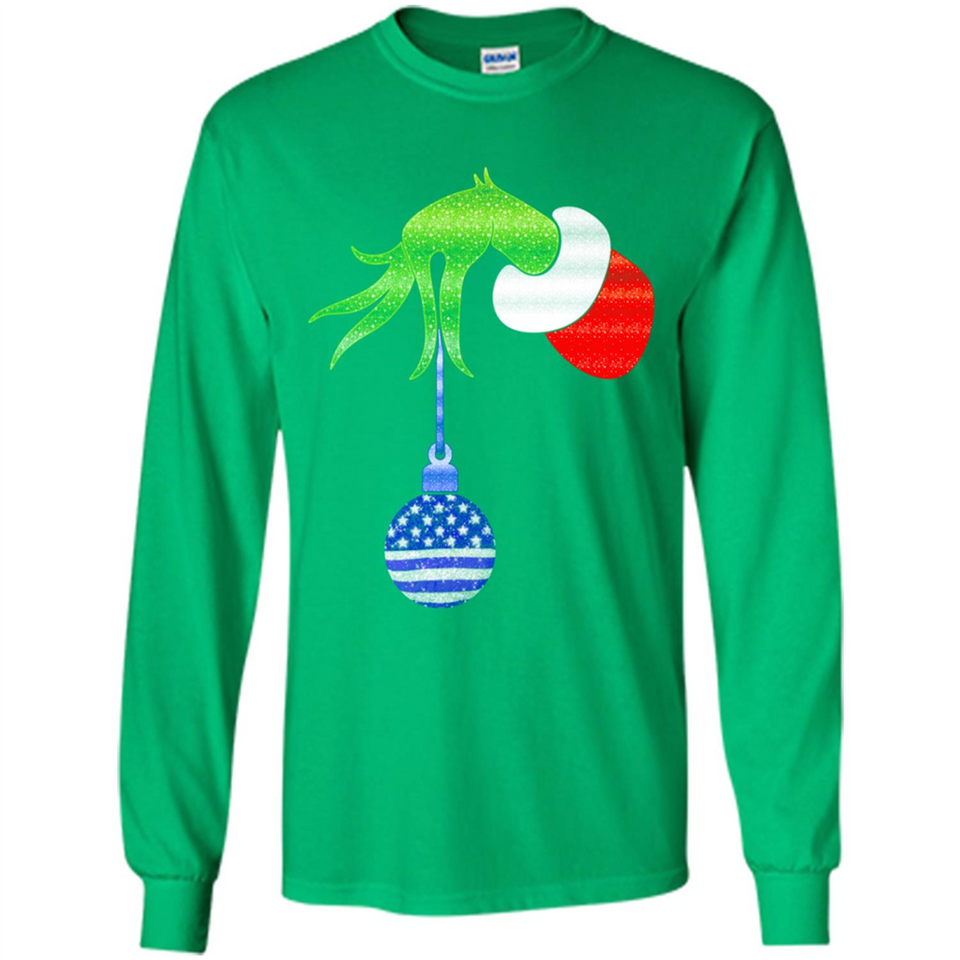 Grinch Holding American Flag ornament Christmas
