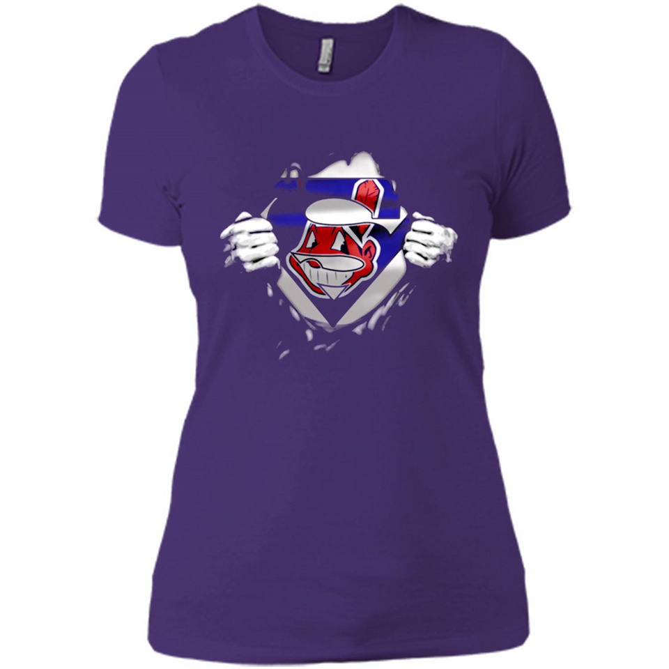 Cleveland Indians And Superman Fans - Ladies' Boyfriend T-Shirt