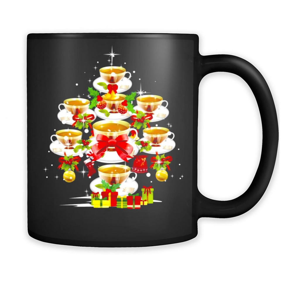 Tea Christmas Tree T-shirt Funny Tea Xmas Gift