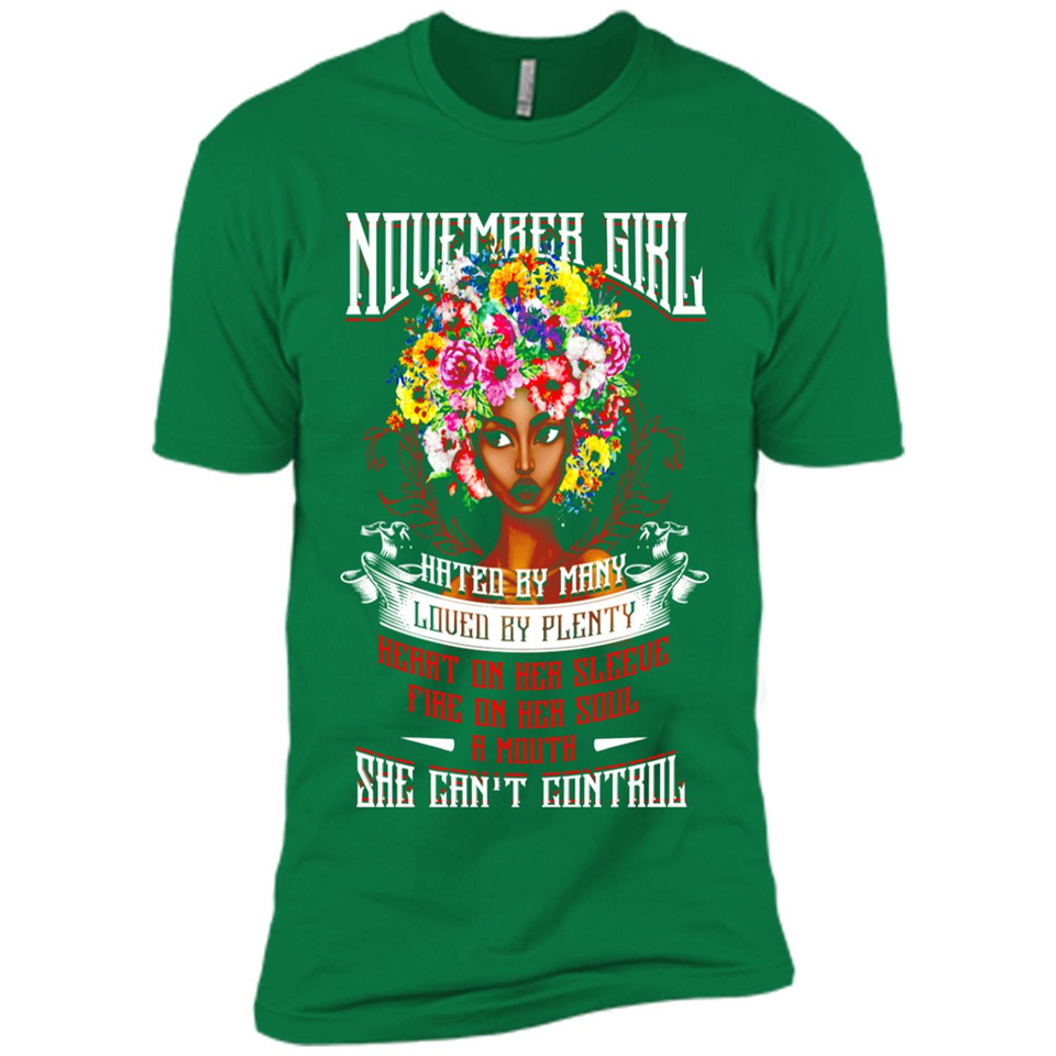 November Girl Flower - Premium Short Sleeve T-Shirt