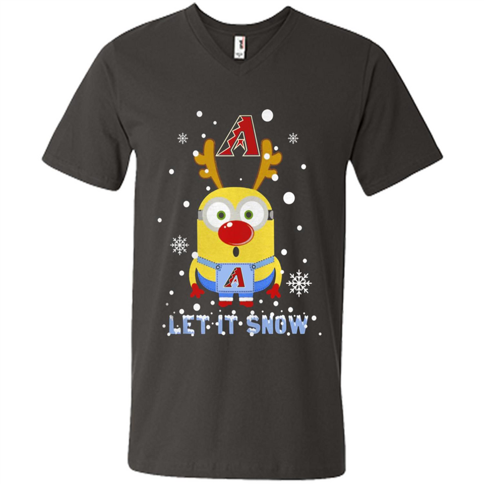 Minion Arizona Diamondbacks Ugly Christmas Sweater Let it Snow - Men's V-Neck