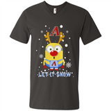 Minion Arizona Diamondbacks Ugly Christmas Sweater Let it Snow - Men's V-Neck
