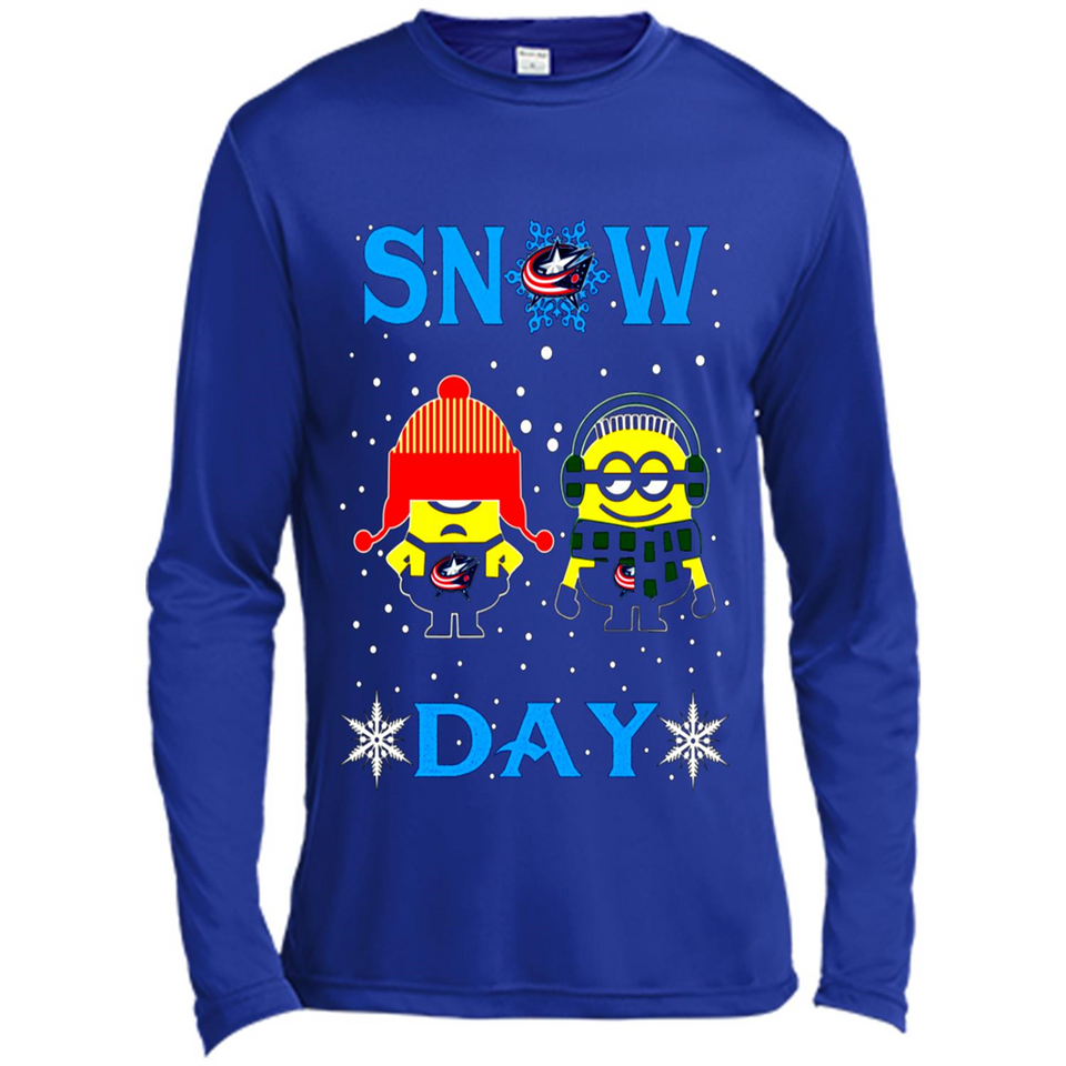 Snow Day Shirt For Columbus Blue Jackets Vs Minion Fans pingpong