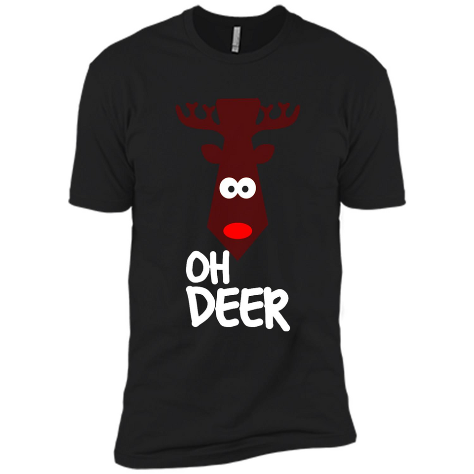 Oh Deer Christmas Reindeer Black mugs PINGPONG - Premium Short Sleeve T-Shirt
