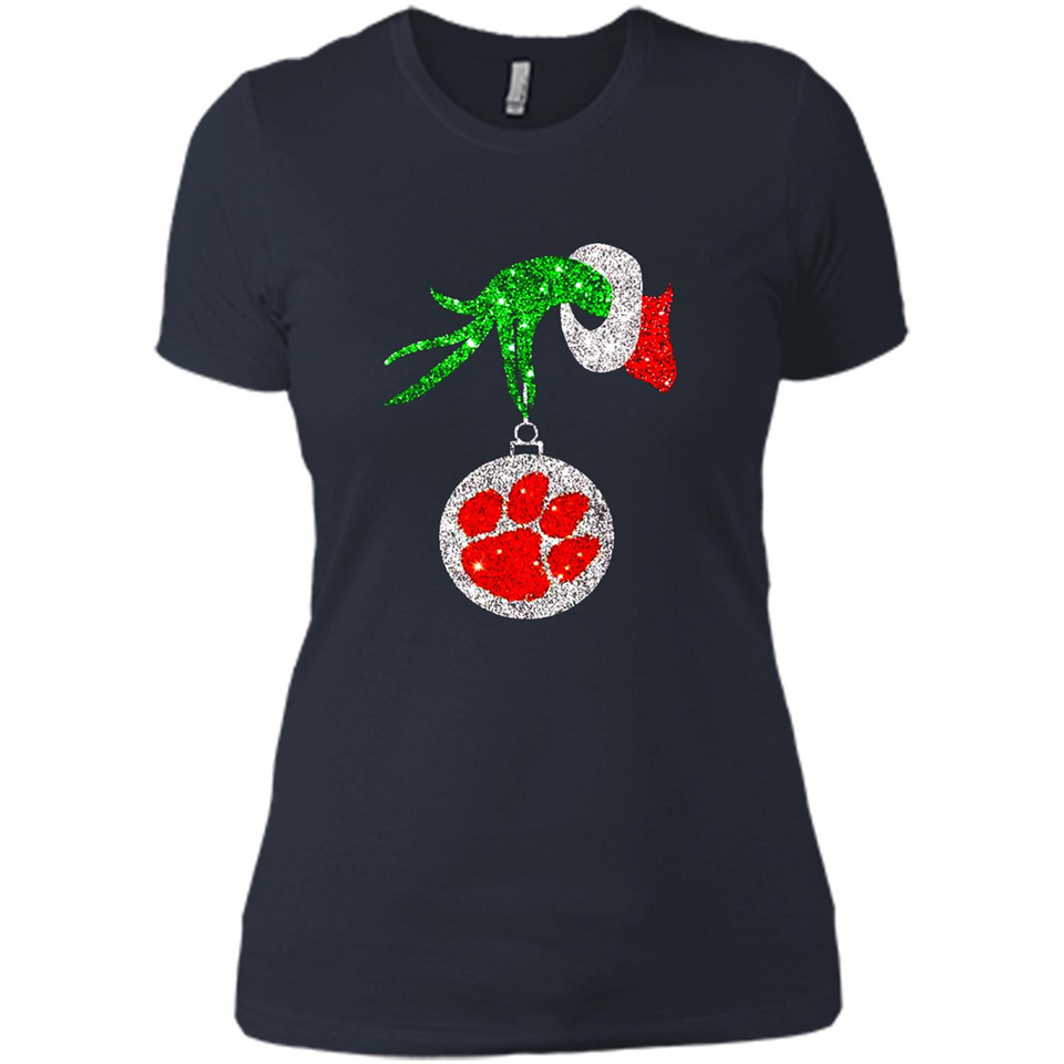 Amazing tee Clemson Tigers Glitter Grinch Monogram Ornament Christmas Gift - Sao chép - Ladies' Boyfriend T-Shirt