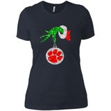 Amazing tee Clemson Tigers Glitter Grinch Monogram Ornament Christmas Gift - Sao chép - Ladies' Boyfriend T-Shirt