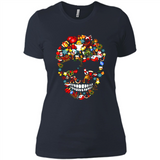 Skull Christmas Decorations Merry Xmas T-Shirt - Ladies' Boyfriend T-Shirt