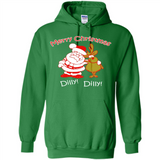 Christmas T-Shirt Santa And Reindeer Dilly Dilly - Hoodie