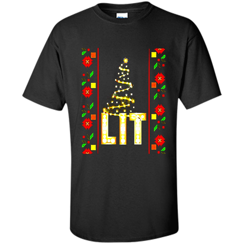 Funny Lets Get Lit Christmas Tree - Shirt
