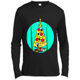Funny Pizza Ugly Christmas Sweater Xmas Pizza Tree - Canvas Long Sleeve T-Shirt