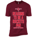 Reasons to be a Houston Rockets Fan Complete List on Back - Premium Short Sleeve T-Shirt
