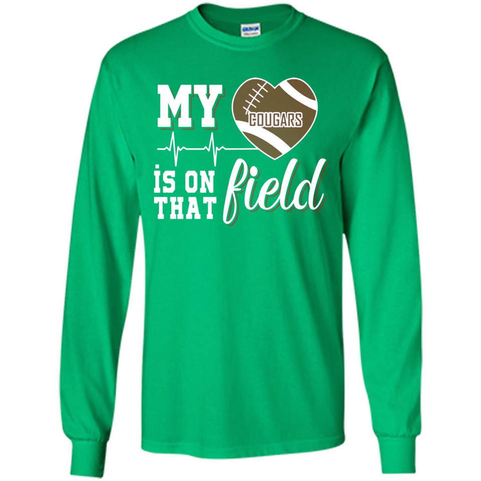 Washington State Cougars Football My Heart is on that Field - Long Sleeve T-Shirt