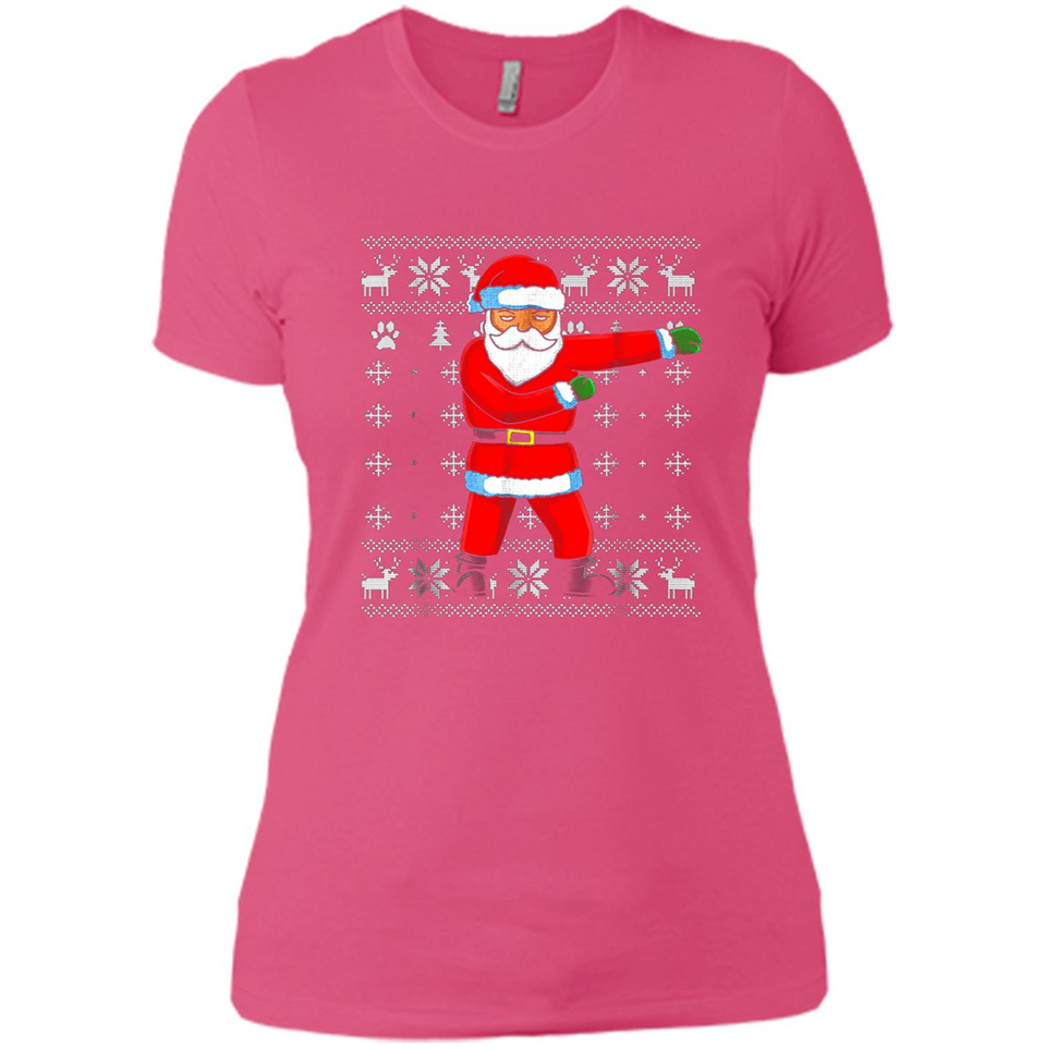 Flossing Santa Christmas Ugly Sweater Style Pajama Xmas Gift - Ladies' Boyfriend T-Shirt