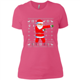 Flossing Santa Christmas Ugly Sweater Style Pajama Xmas Gift - Ladies' Boyfriend T-Shirt