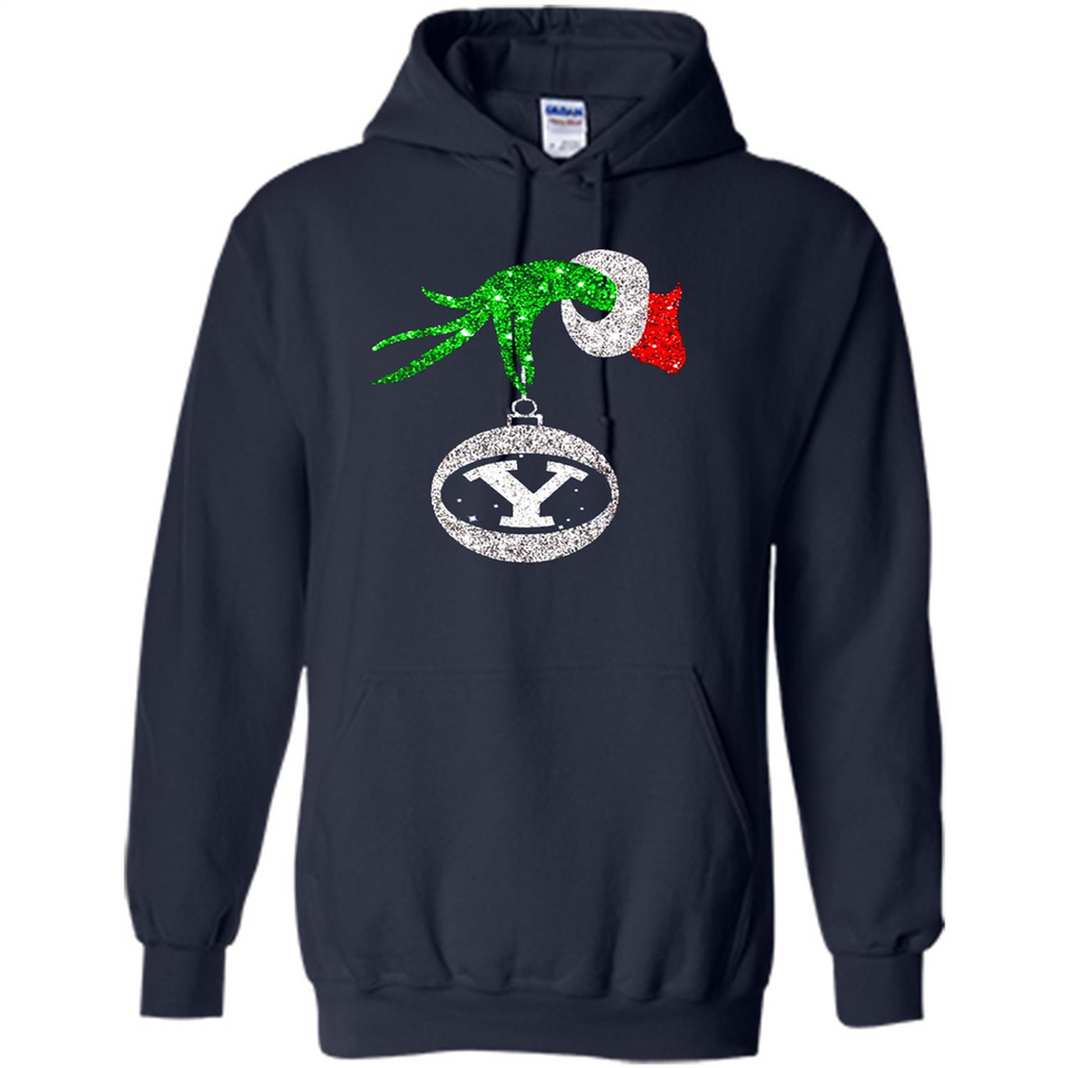 Fantastic Byu Cougars Glitter Grinch Monogram Ornament Christmas Gift - Hoodie