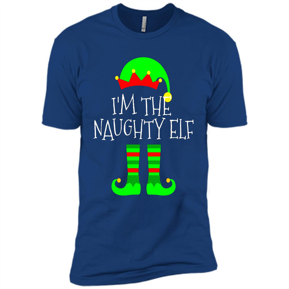 Matching Family Christmas Shirt Funny I'm The Naughty Elf Black mugs PINGPONG - Premium Short Sleeve T-Shirt